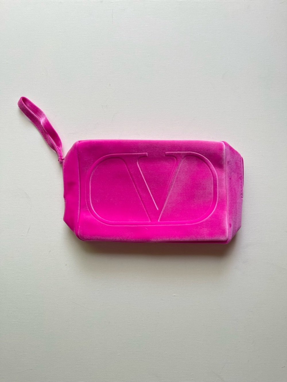 Valentino Pink Velvet Makeup Bag